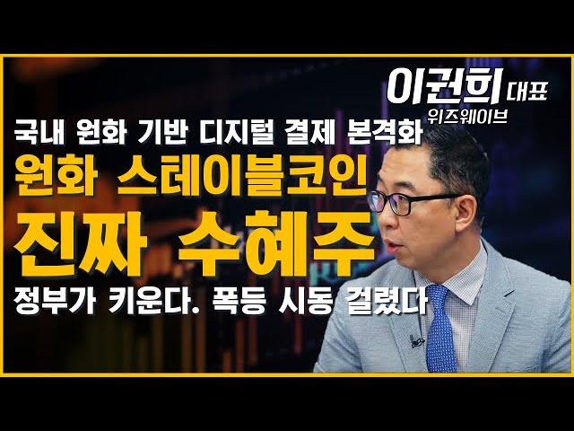 정부 지원 받는 원화 코인株, 폭등 임박 '이 주식'
