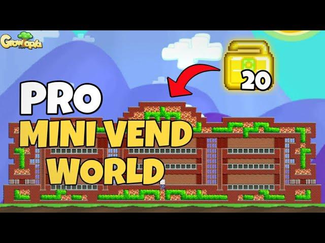 Building PRO MINI VEND WORLD using 20wls! | Growtopia