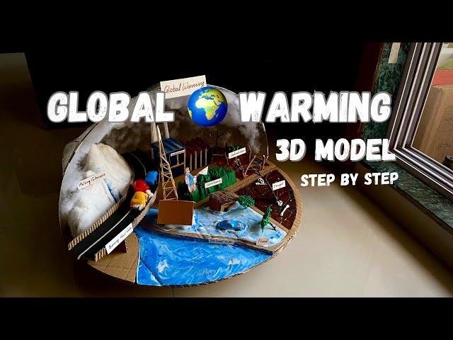 Global warming project |climate change | flood and drought greenhouse Nakul Sahu art