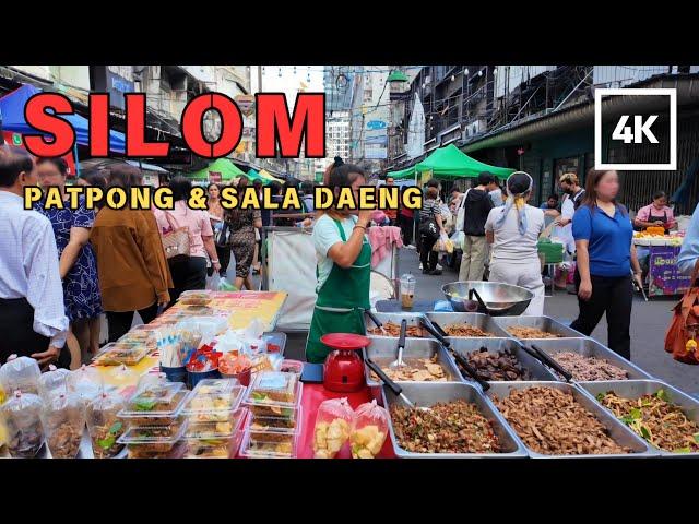 [4K UHD] Walking in Silom Area Bangkok | Street food Spots for Breakfast in Bangkok