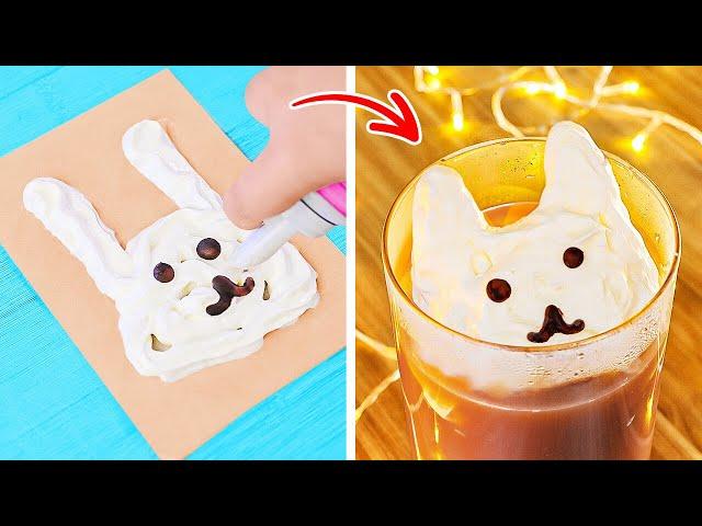 CUTE HOT CHOCOLATE YOU CAN MAKE IN A MINUTE  EASY HACKS FOR YOU