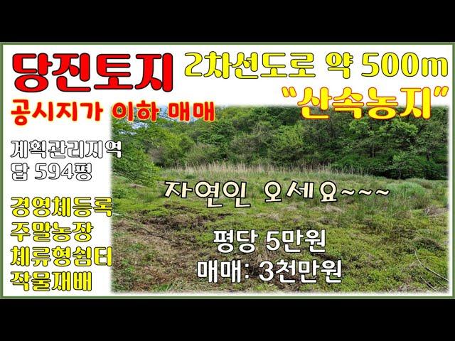 당진싼땅(평당5만원)매매-계획관리지역 594평-자연인땅, 주말농장, 체류형쉼터, 농막설치, 경영체등록 등..공시지가 이하 매매 : 3천만원