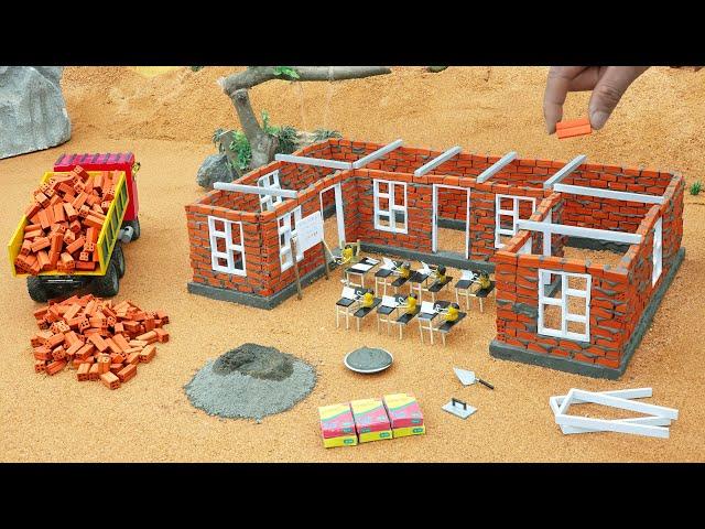 cold winter of students - diy mini tractor school building making with bricks science project