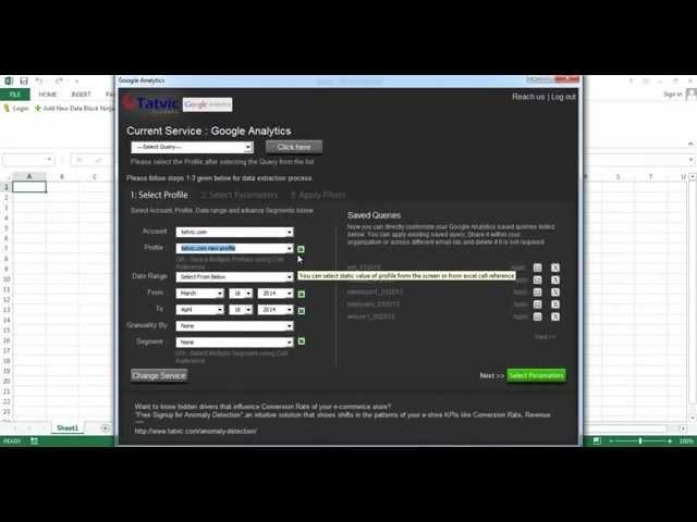 How to extract your Google Analytics Data using Tatvic Excel Plugin