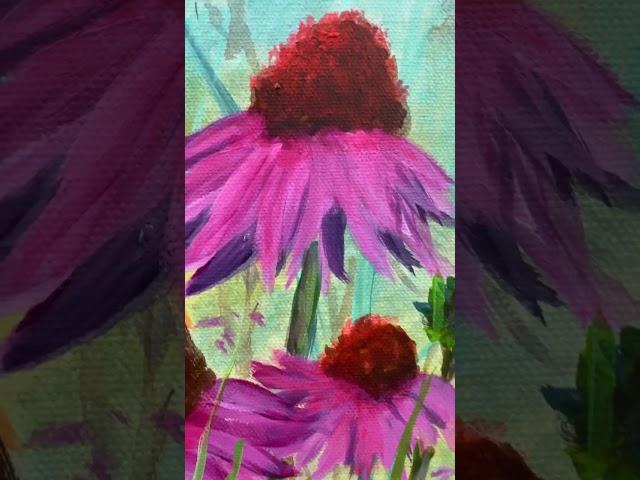 Coneflower echinacea painting in #diypaint and #acrylic #gardenart learn to paint #creatorsclub