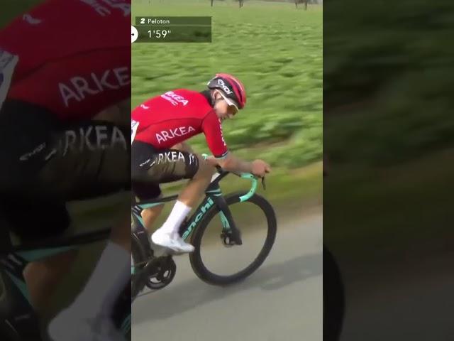 Pro cyclist breaks his handlebars twice!