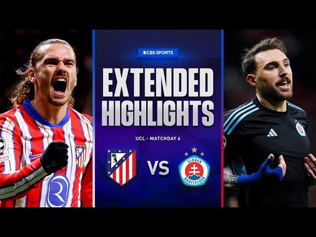 Atlético Madrid vs. Slovan Bratislava: Extended Highlights | UCL League Phase MD 6 | CBS Sports