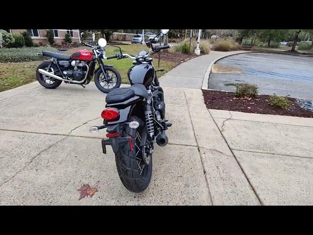 2022 Triumph Street Scrambler jet black with Zard low swung exhaust full system