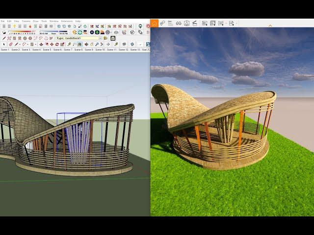 BAMBOO RESTAURANT / 3D SKETCHUP AND ENSCAPE