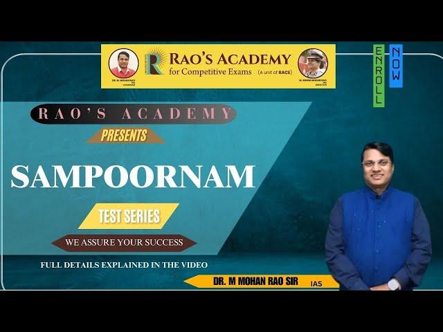 SAMPOORNAM BATCH DETAILS by DR. M. MOHAN RAO SIR IAS | RAOS ACADEMY #upsc2025