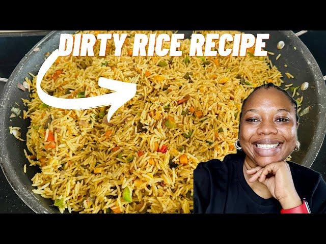 HOW TO MAKE DIRTY RICE FOR BEGINNERS| MINCED MEAT SIMPLE RICE RECIPE WITH VEGETABLES.