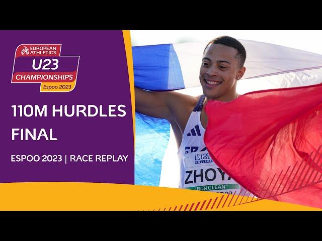 Sasha Zhoya battles to 110 hurdles gold ️  Race replay | Espoo 2023