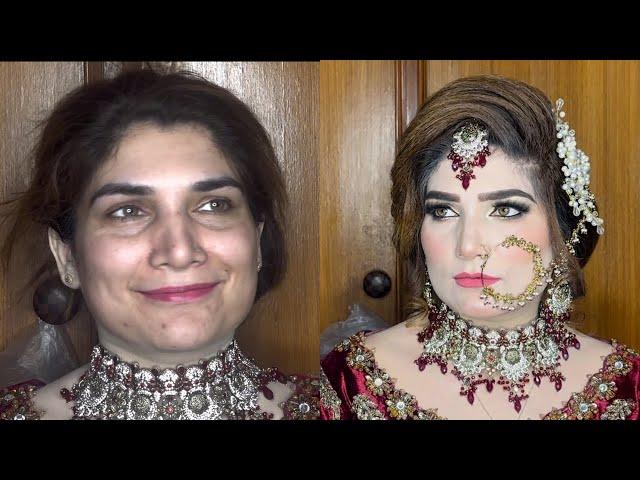 Bridal makeup tutorial with kashees jewlary and dress || best foundation for all skin type