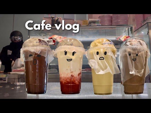 ️[cafe vlog] 배달 유령과 싸우다.. 이제 꿈 속에서도 배달 주문 소리 환청이 들려 | 카페브이로그 | 알바브이로그 | 음료제조영상 | 디저트카페브이로그