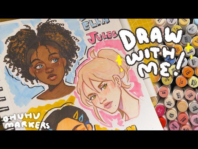  draw with me - trying out OHUHU alcohol markers for the first time