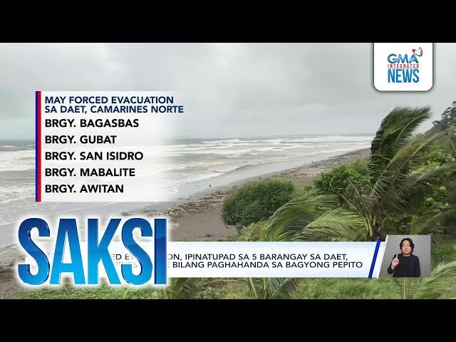 Forced evacuation, ipinatupad sa 5 barangay sa Daet, Camarines Norte bilang paghahanda sa... | Saksi