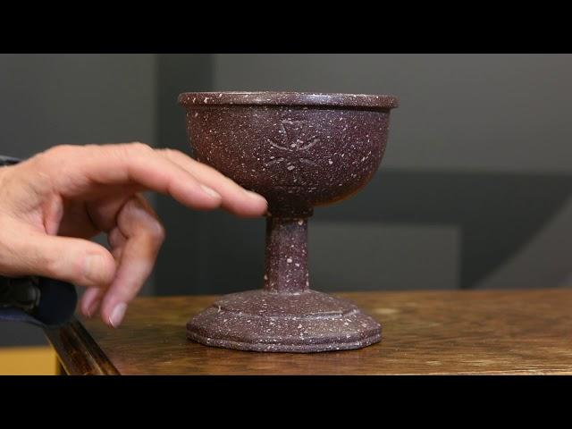 Byzantine Porphyry Chalice with Cross 0504 with Tim Wonnacott