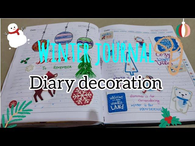 Winter Journal | Diary Decoration | Journal writing | December  journal @DIYwithMinnie