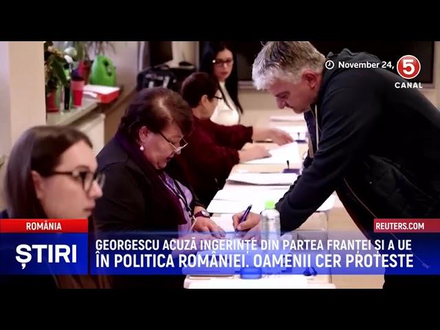 Georgescu acuză ingerințe din partea Franței și a UE în politica României. Oamenii cer protest