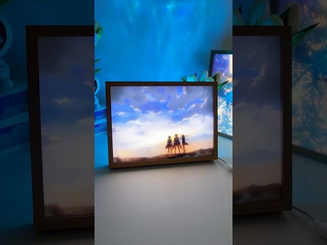 To Freedom, Together #attackontitan   led #lightpainting #erenyeager #animeart #wallart #lightbox