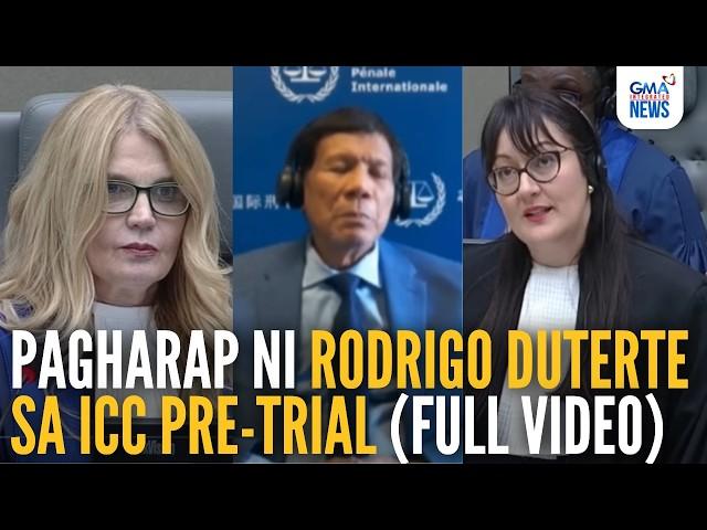 Pagharap ni Rodrigo Duterte sa ICC pre-trial (Full video) | GMA Integrated News