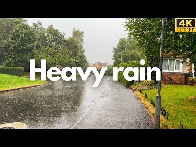 Heavy rain walk in England countryside | Penrith. 4K