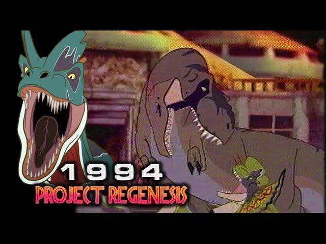 Adult Dilophosaurus vs Tyrannosaurus Rex  - 1994 Project Regenesis VHS