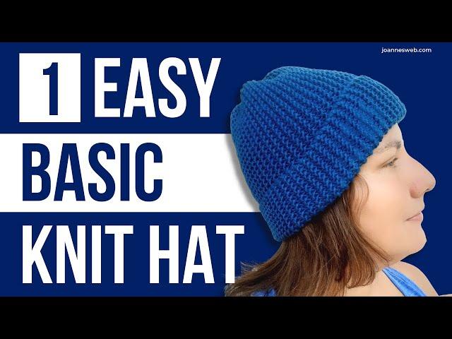 Easy Hat Knitting Pattern- All Garter, One Rectangle