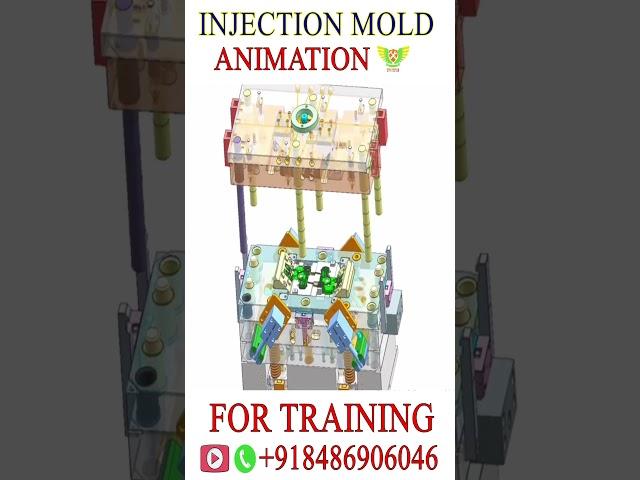 INJECTION MOLD ANIMATION  Plastic Mold design #injectionmolding #toolanddiedesign #injectionmold