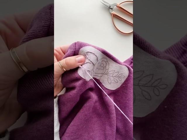 Embroider a sweatshirt with me #embroidery #learnembroidery