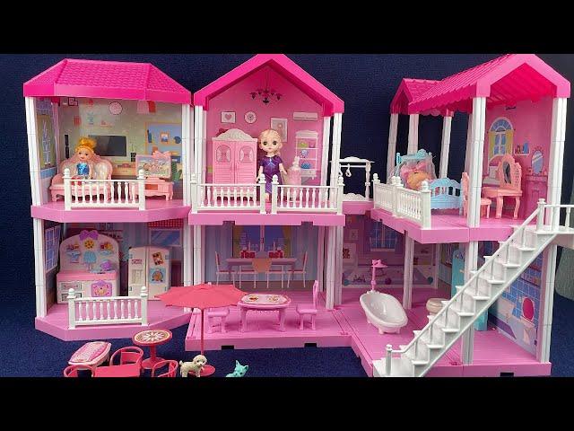 8 Minutes Satisfying with Unboxing Princess Villa Play Set Review Toys | ASMR