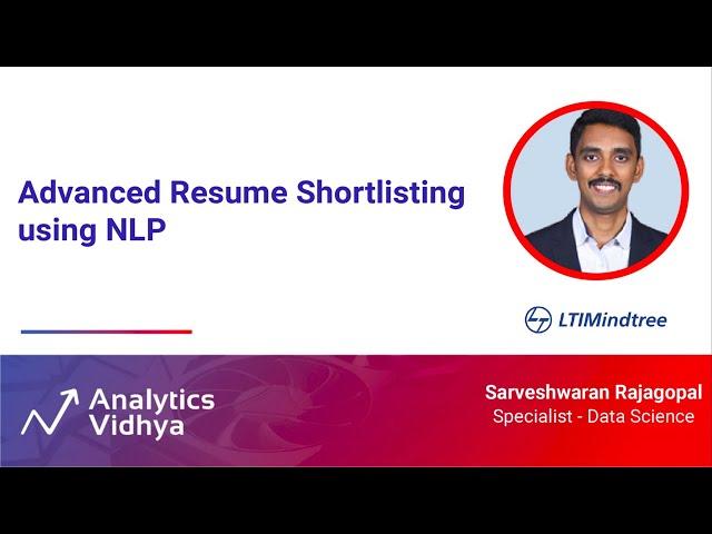 Advanced Resume Shortlisting using NLP | DataHour by Sarveshwaran Rajagopal