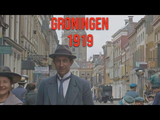 Groningen, Netherlands in 1919 - Restored Footage