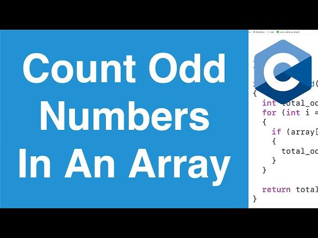 Count Odd Numbers In An Array | C Programming Example