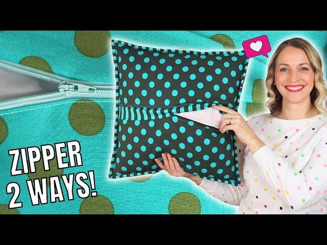 How to sew a Zipper into a Pillow Back // Great for Quilted Pillow Covers!