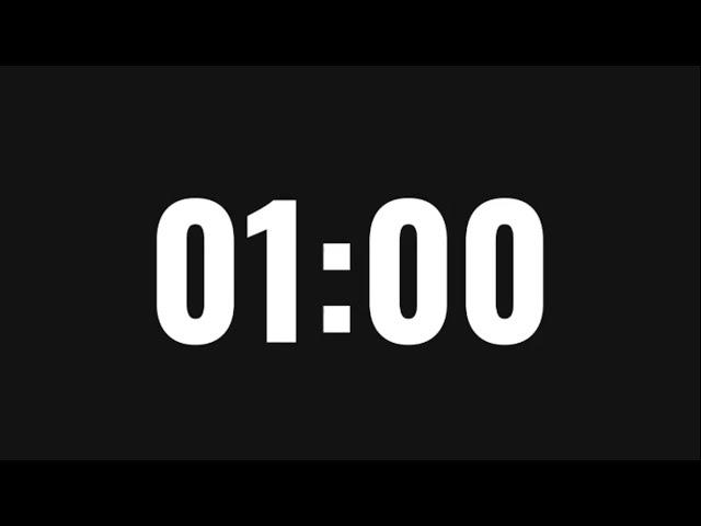 Online timer 1 minit /  Таймер 1 минута онлайн. таймер обратного отсчета. цифровой секундомер