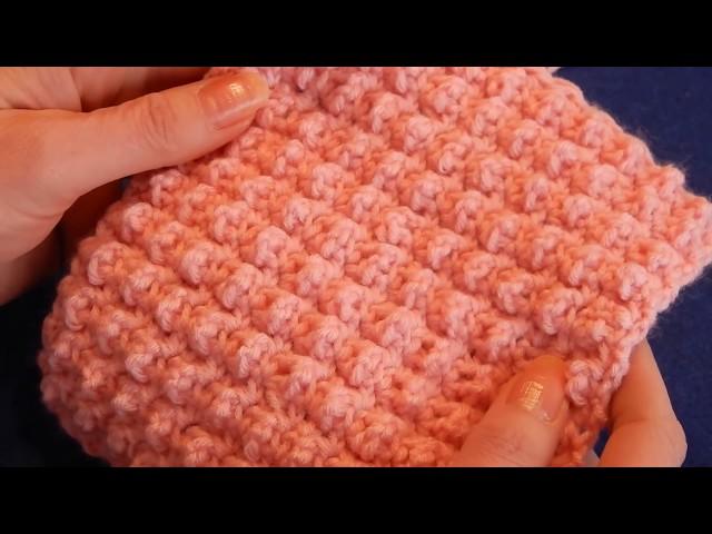 CROCHET POP BUBBLE STITCH TUTORIAL~ ONE ROW REPEAT Beginner Level~Great for Blanket, Scarf or Hat