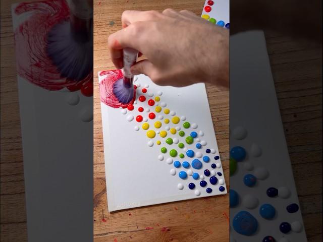 Satisfying Painting with Rainbow Colors Using a Make-up Brush!  #artistomg #art #shortsart