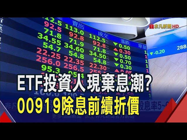 00919.00929除息前續折價！高股息ETF降息潮...專家:明年合理股息率5~6%｜非凡財經新聞｜20241213