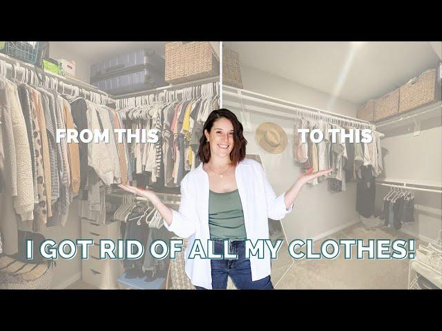 I GOT RID OF ALL MY CLOTHES | capsule wardrobe during weight gain | maxed out to minimal series