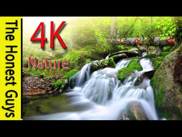 4K Nature Sounds - Summer Waterfall 1hr