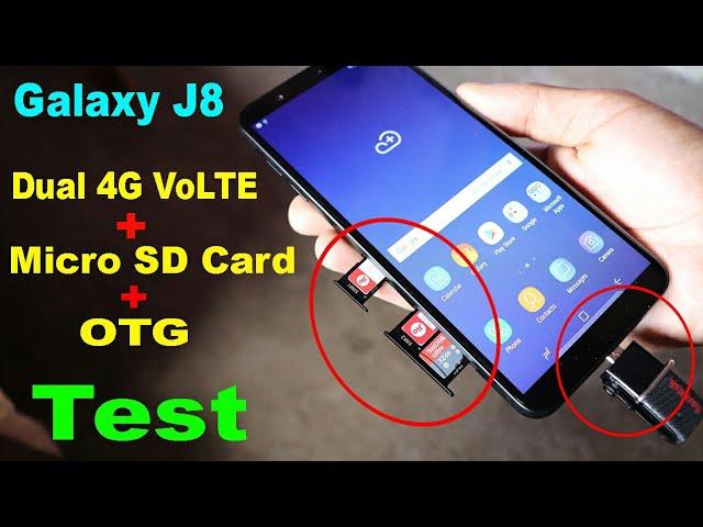 Samsung Galaxy J8 Dual 4G VoLTE + Micro SD Card + OTG Test