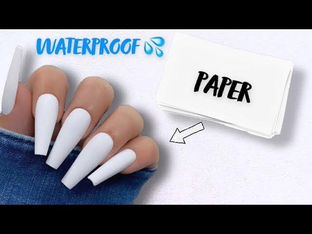 How to make DIY WATERPROOF PAPER NAILS | Fake Nails From Paper Waterproof