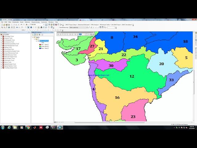 Create shape file of a River basin using image file in ArcGIS