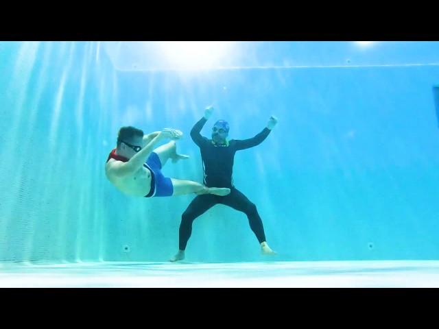 Underwater fight scene "Mortal combat" reenactmen