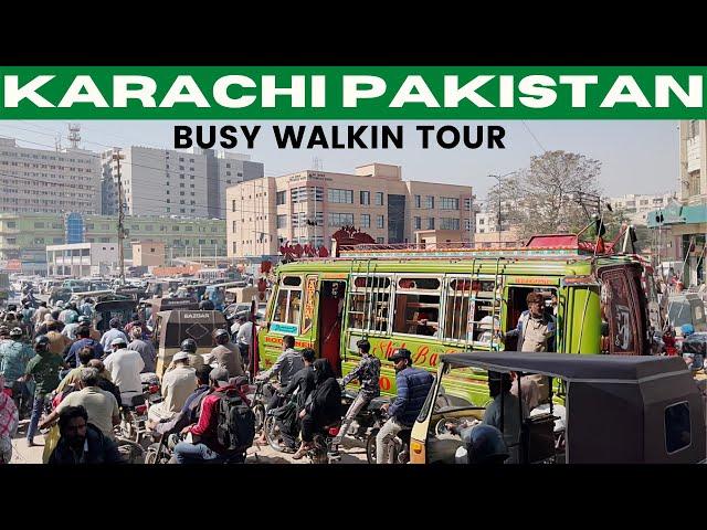 Karachi Pakistan Walking EXTREME BUSY Streets