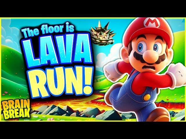 Super Mario Run  The Floor is Lava  Spring Brain Break Chase  Just Dance  Matthew Wood