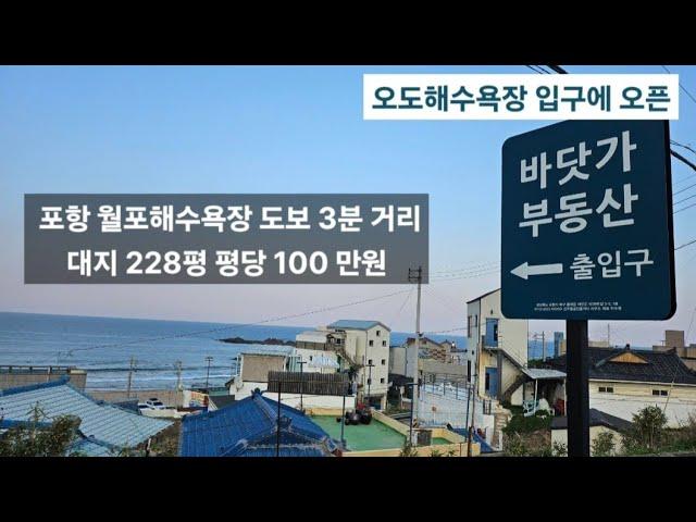 포항 바닷가 월포해수욕장 200m 거리 주택 부지 땅 매매 월포 톨게이트 포항~삼척 동해선 월포역 개통 예정 월포리 땅매매