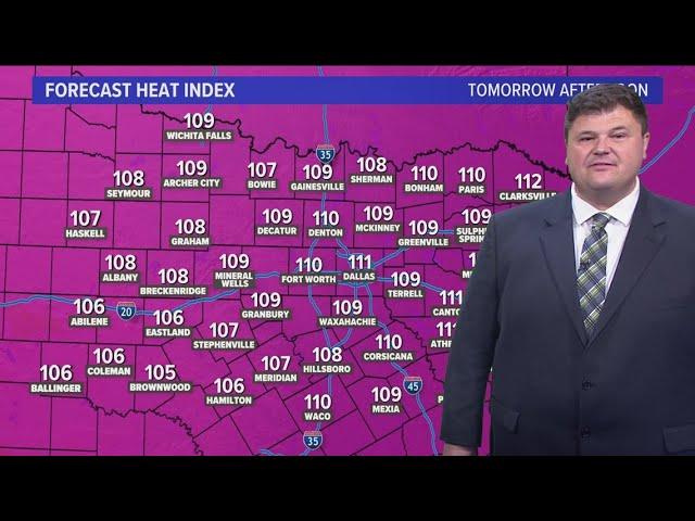 DFW Weather: Excessive heat bearing down on North Texas, tomorrow could be the hottest day