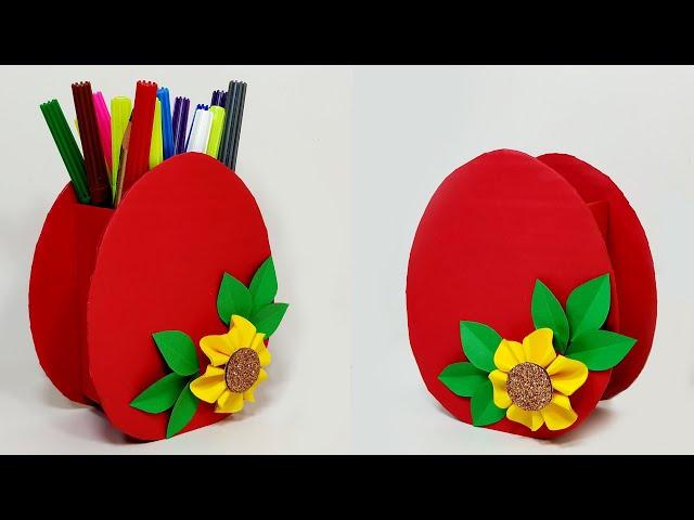 How to Make Pen And Pencil Stand From Waste Cardboard | DIY Pen Holder || Paper Crafts Easy